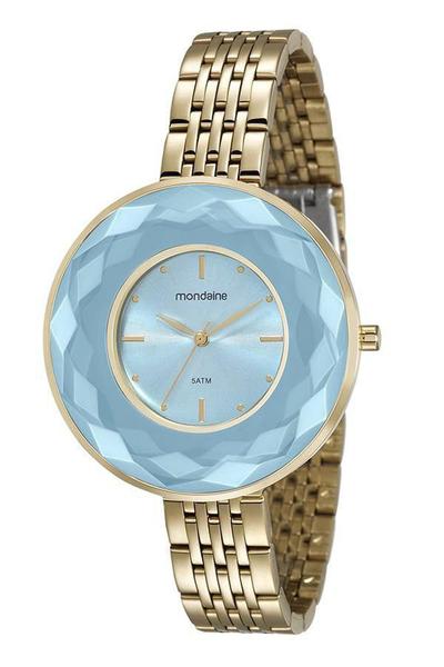 Relógio Feminino Mondaine Dourado Visor Azul 99054Lpmvde7