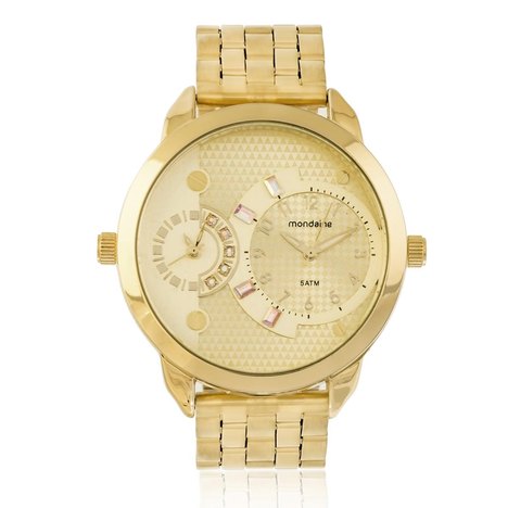 Relógio Feminino Mondaine Dual Time 6544Lpmvde1 Dourado