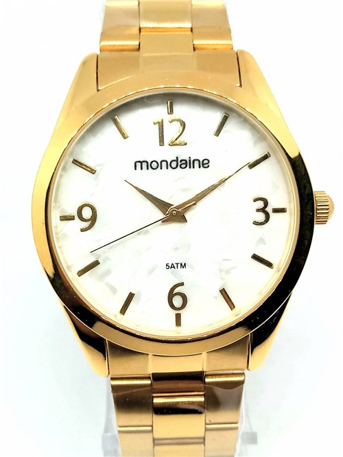 Relógio Feminino Mondaine Madre Pérola Dourado + Colar
