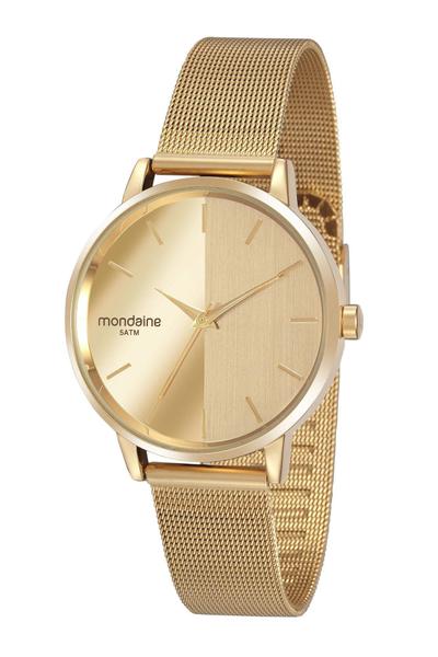Relógio Feminino Mondaine Malha de Aço Espelhado Dourado 32117LPMVDE1