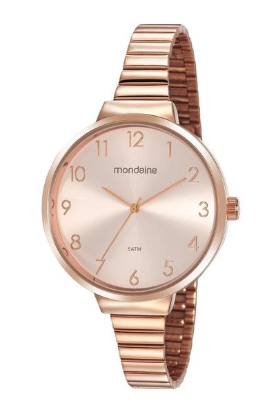 Relógio Feminino Mondaine Minimalista 32116LPMVRE2 41mm Aço Rosé