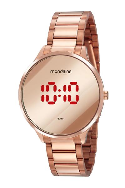 Relógio Feminino Mondaine Redondo Digital Aço Rosé 32060LPMVRE2
