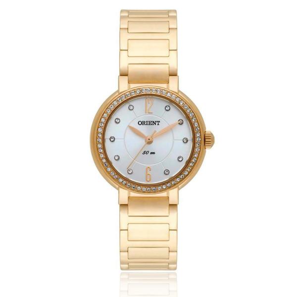 Relógio Feminino Orient Analógico Fgss0052 S2kx Dourado com Cristais