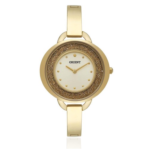 Relógio Feminino Orient Analógico Fgss0050 C1kx Dourado com Strass