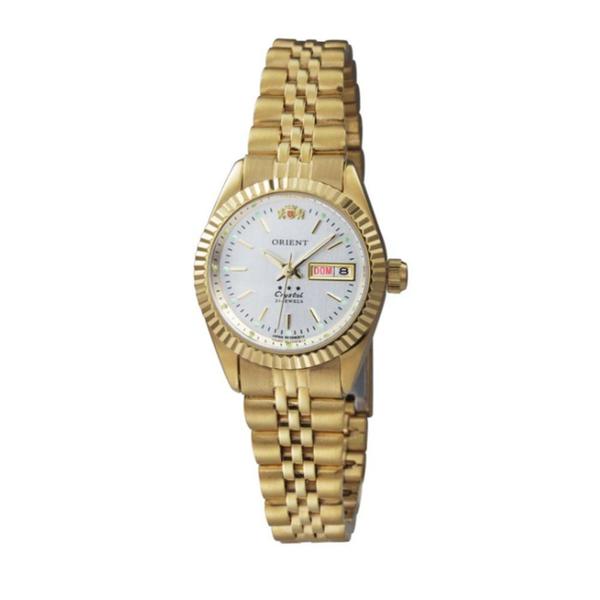 Relogio Feminino Orient Automático Dourado Fundo Prata