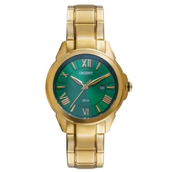 Relógio Feminino Orient Dourado Mostrador Verde
