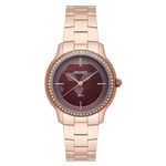 Relogio Feminino Orient Rose Gold Fundo Marrom Madrepérola com Pedras Swarovski FRSS0034 N1RX