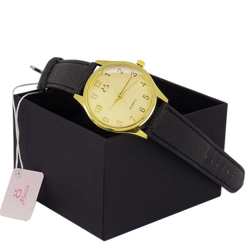 Relógio Feminino Orizom Couro Preto 100% Original + Caixa
