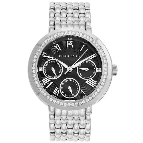 Relógio Feminino Phillip Kollin Genova Zy28181t Silver Black