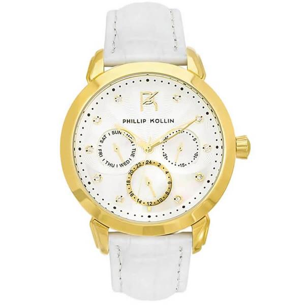 Relógio Feminino Phillip Kollin Islands ZY28109B Gold White Diamond