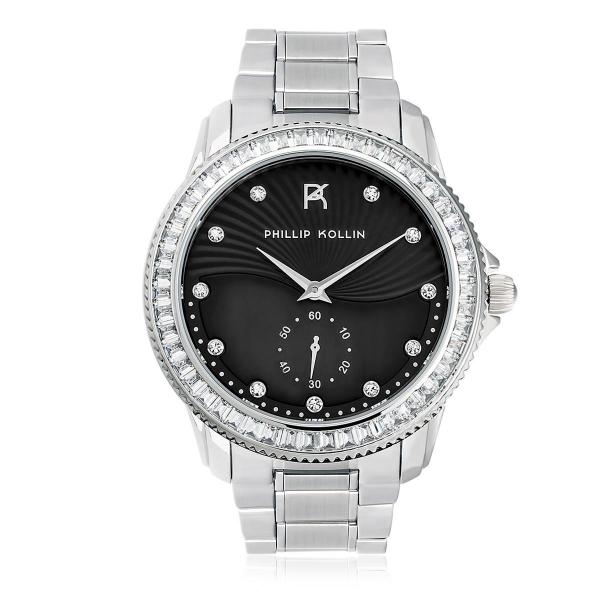 Relógio Feminino Phillip Kollin Malta Silver Black Ref Zy28047t Prata