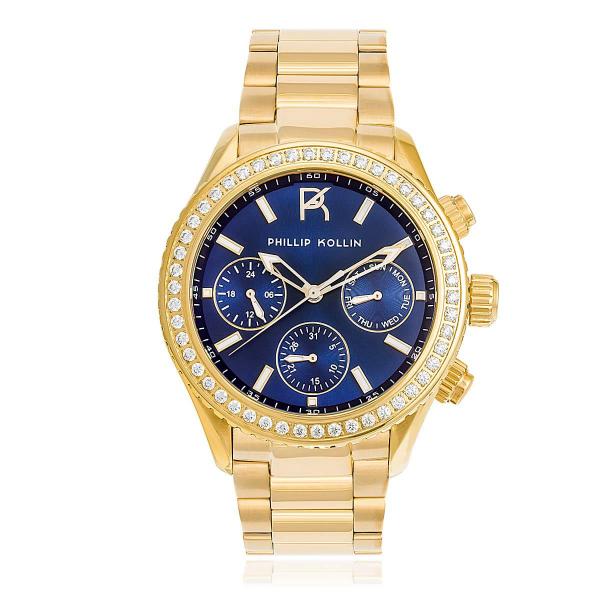 Relógio Feminino Phillip Kollin Monte Carlo Zy28145a Gold Blue