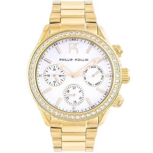 Relógio Feminino Phillip Kollin Monte Carlo Zy28145h Gold Silver