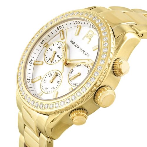 Relógio Feminino Phillip Kollin Monte Carlo ZY28145H Gold Silver