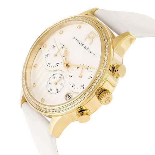 Relógio Feminino Phillip Kollin Santorini ZY28001M Gold White