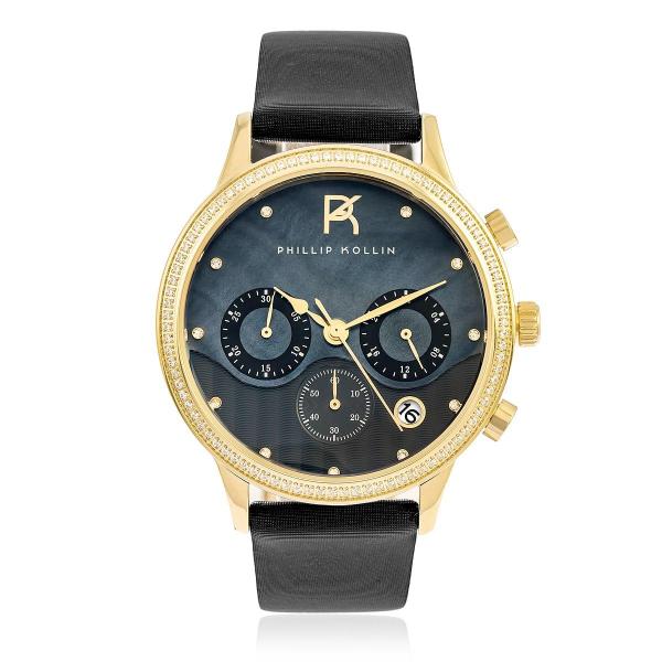 Relógio Feminino Phillip Kollin Santorini Zy28001p Gold Black