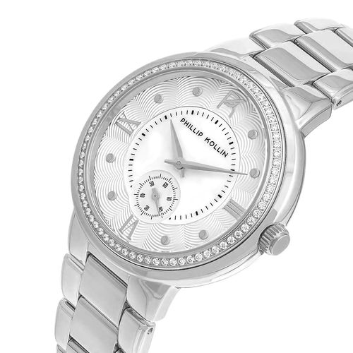 Relógio Feminino Phillip Kollin St. Maarten Silver White ZY28172Q Prata