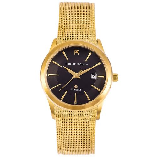 Relógio Feminino Phillip Kollin St Maarten Zw2858u Diamond Gold Black