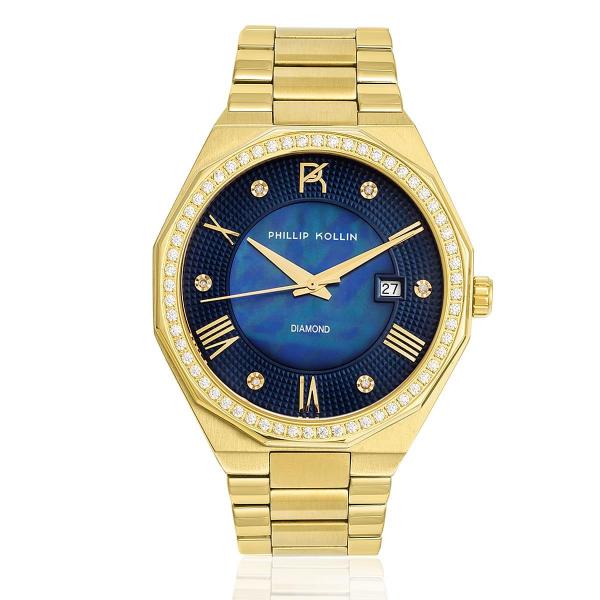 Relógio Feminino Phillip Kollin St. Maarten Zy28163a Gold Blue