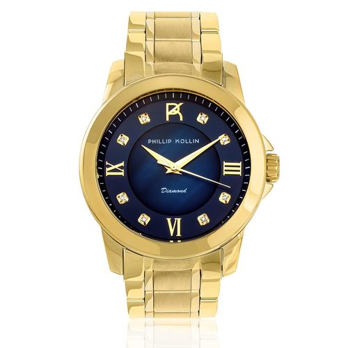 Relógio Feminino Phillip Kollin St. Maarten ZY28172A Gold Blue