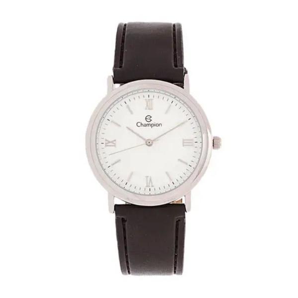 Relogio Feminino Prata Champion Pulseira de Couro Marrom CH2