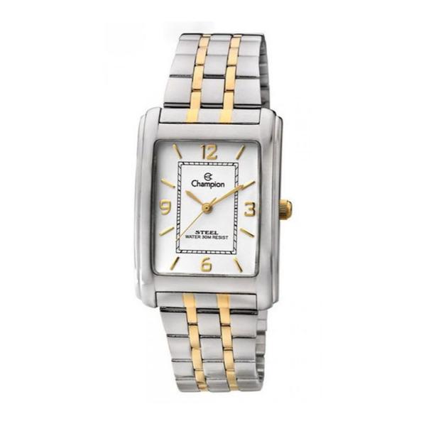 Relogio Feminino Prata e Dourado Champion Quadrado CA20063B