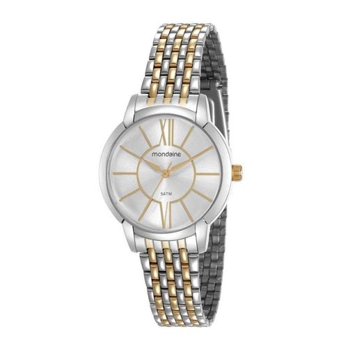 Relogio Feminino Prata e Dourado Mondaine Analógico 53615L