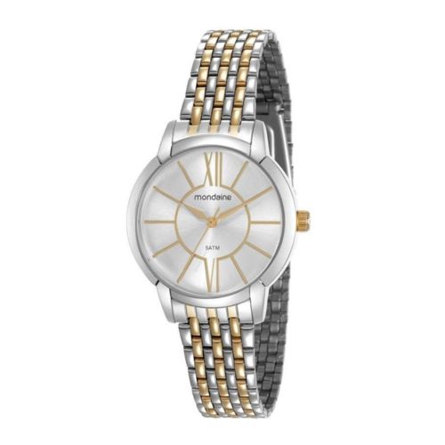 Relogio Feminino Prata e Dourado Mondaine Analógico 53615l