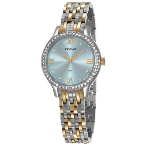 Relógio Feminino Prata e Dourado Seculus Ref. 48087LPSVBS2