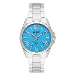 Relogio Feminino Prata Fundo Azul Orient - FBSS0059