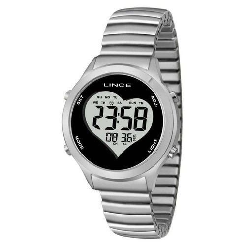 Relogio Feminino Prata Lince Digital Coração Sdph063l Bpsx