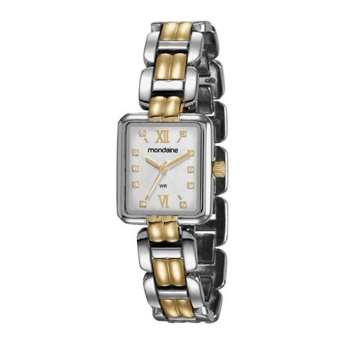 Relogio Feminino Prata Mondaine Pulseira Mista 83379LPMVBM2