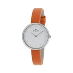 Relogio Feminino Prata Oslo Slim Pulseira de Couro Original