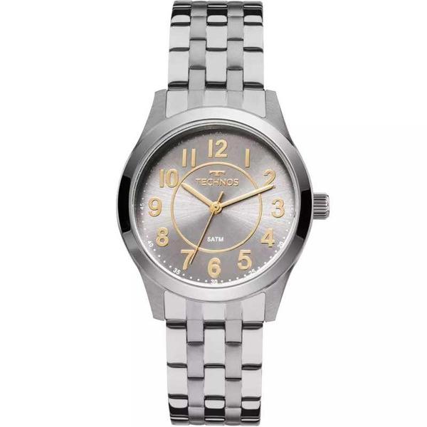 Relogio Feminino Prata Technos Elegance Fundo Cinza