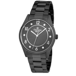 Relógio Feminino Preto Champion Fundo Detalhes Pedras + NF