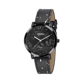 Relogio Feminino Preto com Pulseira de Couro Mondaine 99364