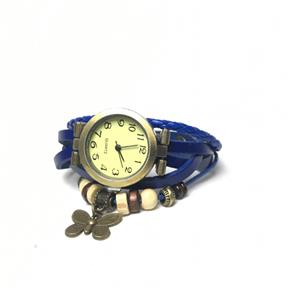 Relógio Feminino Pulseira Pingente Azul