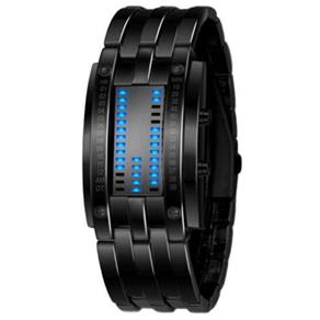 Relógio Feminino Pulso Aço de Liga Data Digital Led-preto