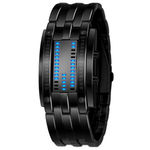 Relógio Feminino Pulso Aço de Liga Data Digital Led-preto