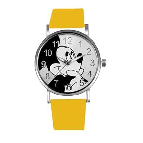 Relógio Feminino Pulso Amarelo Analógico Mickey Mouse Disney