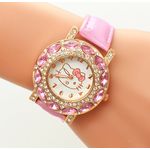 Relógio Feminino Pulso Hello Kitty Infantil Adulto-Rosa bebê