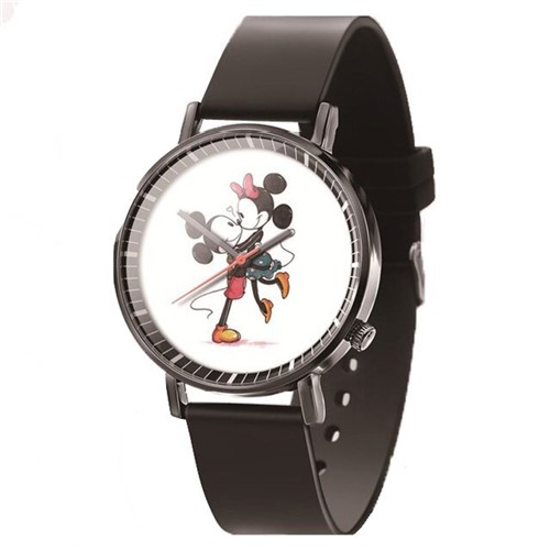Relógio Feminino Pulso Preto Mickey Mouse Minnie Disney 05