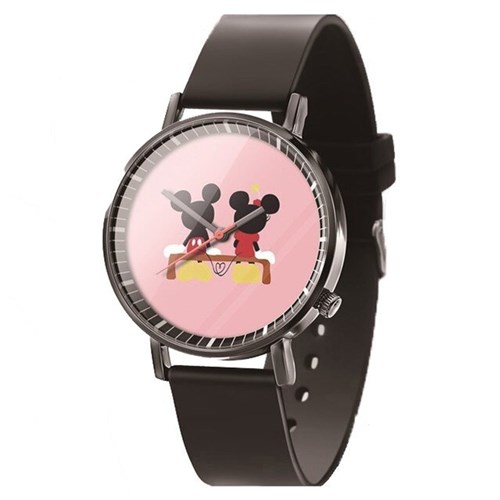 Relógio Feminino Pulso Preto Mickey Mouse Minnie Disney 13