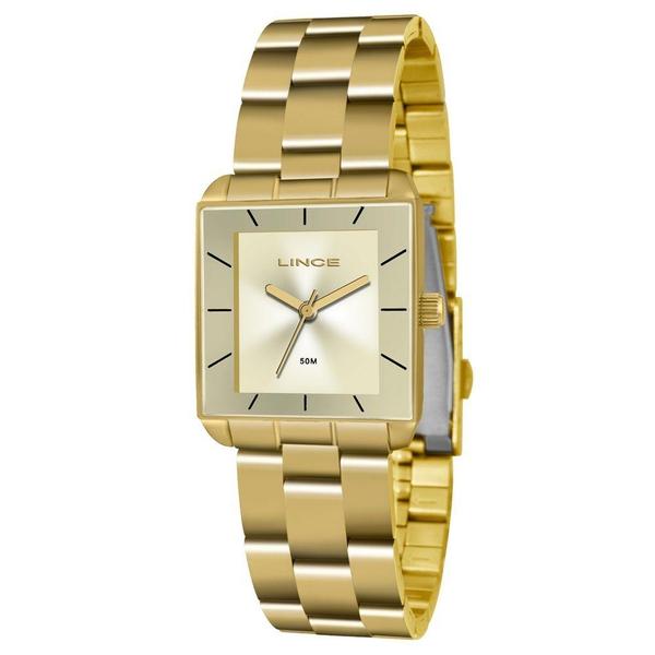 Relogio Feminino Quadrado Dourado Lince LQG4583L C1KX - Orient