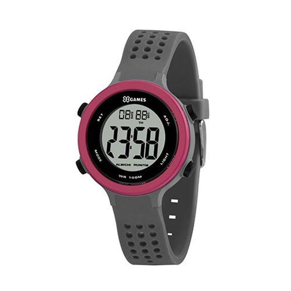 Relógio Feminino Rosa e Cinza X-GAMES Digital Silicone +NF