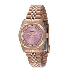 Relogio Feminino Rose Gold com Fundo Rosa Mondaine Pequeno