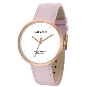 Relogio Feminino Rose Gold com Pulseira de Couro Rosa