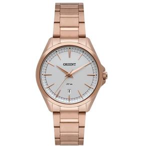 Relogio Feminino Rose Gold e Fundo Prata com Data Orient S1R