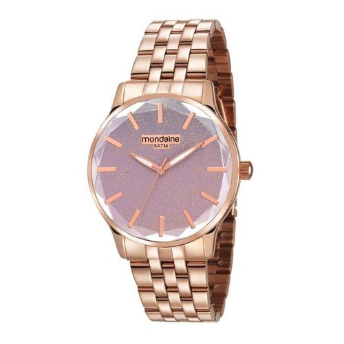 Relogio Feminino Rose Gold Fundo Rosa Mondaine 99023LPMVRE3