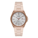 Relogio Feminino Rose Gold Orient Fundo Prata com Data FRSS1035 S1RX